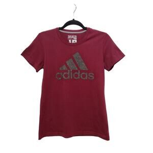 Adidas The Go To Performance TeeClimalite Cranberry Sparkle Women's Size Small
